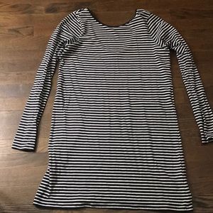 Long sleeve T-shirt dress with a scoop back